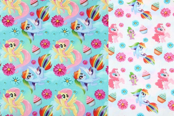 Little Pony! 1 Yard Quality Medium Thickness Plain Cotton Fabric, Fabric by Yard, Yardage Cotton Fabrics Unicorns Girls Little Girls