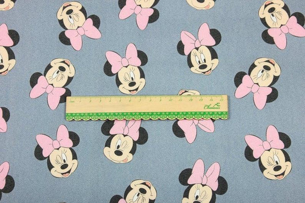 Minnie Mouse Gray! 1 Meter Printed Cotton-Blends Fabric, Fabric by Yard, Yardage Fabrics, Children  Kids, Mickey - fabrics-top