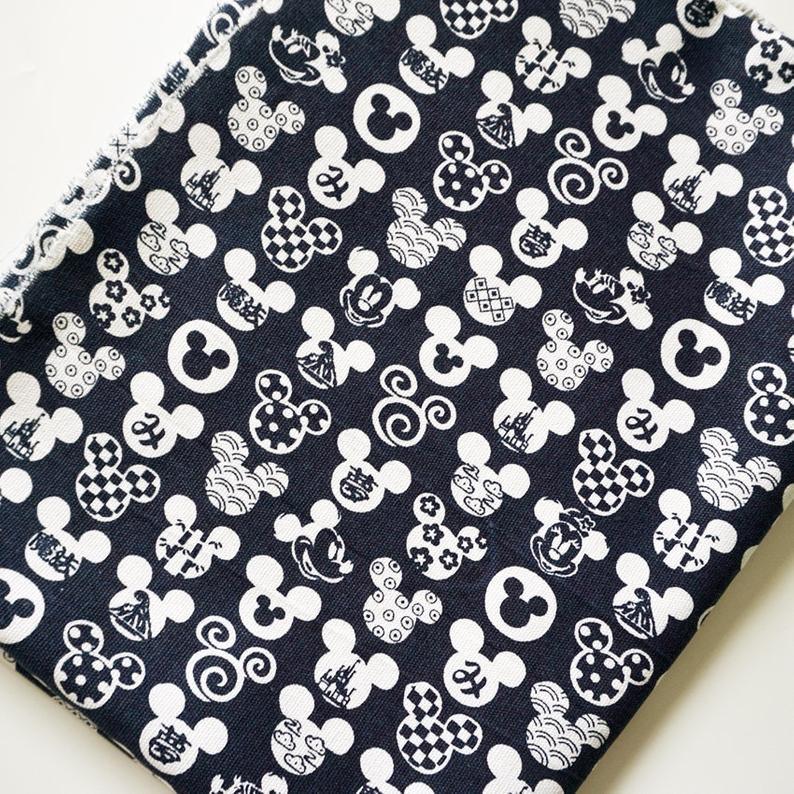 Mickey Collection! 1 Yard Stiff Cotton Toile Fabric,  by Yard, Yardage 12 oz Cotton Canvas Fabrics for Bagd Mickey Mouse Kid ChildrenStyle - fabrics-top