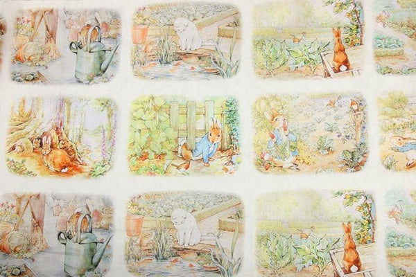 Peter Rabbit Series 3 Colors! 1 Meter Top Quality Printed Plain Cotton Fabric, Fabric by Yard,  Cotton Fabrics for  Style Clothing, Bags