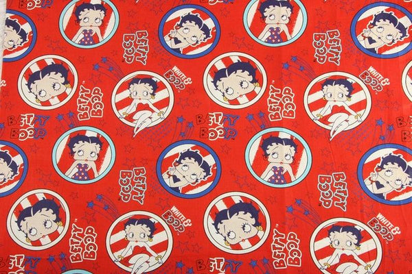 Betty Boop Red 2 Prints! Betty Boop, 1 Meter Medium Thickness Cotton Fabric, Fabric by Yard, Yardage Cotton Fabrics for Style Clothes  Bags - fabrics-top