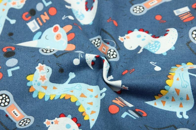 Sale! Cool Dino 2 Colors! 1 Meter Medium Thickness Cotton Fabric, Fabric by Yard, Yardage Cotton Fabrics for Style Clothes, Bags - fabrics-top