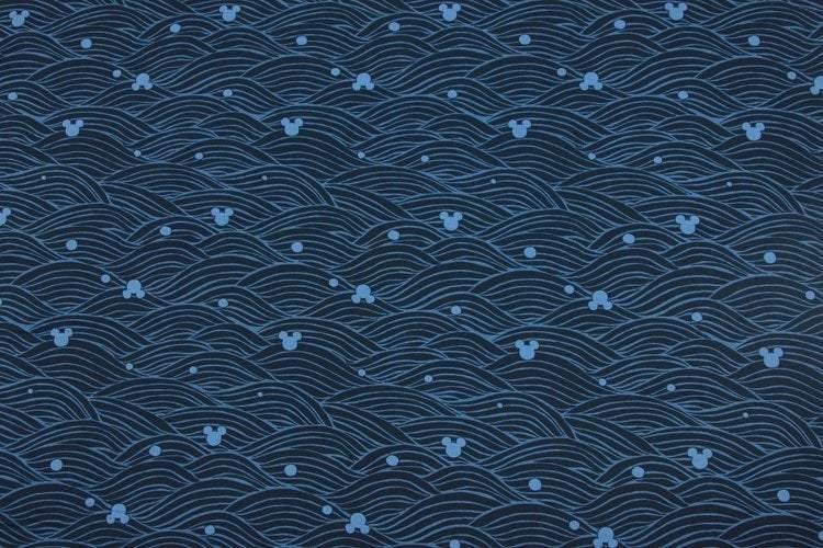 Mickey blue Wave and Bubbles! 1 Meter Medium Thickness  Cotton Fabric, Fabric by Yard, Yardage Cotton Fabrics for  Style Garments, Bags - fabrics-top