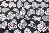 Sheep with Hearts gray! 1 Meter Medium Thickness Plain Cotton Fabric, Fabric by Yard, Yardage Cotton Fabrics for  Style Garments, Bag - fabrics-top