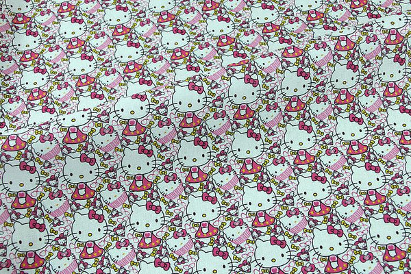 Hello Kitty 2 Colors! 1 Meter Printed Cotton Fabric, Fabric by Yard, Yardage Cotton Bag Fabrics, Children Fabrics,Japanese 202102 - fabrics-top