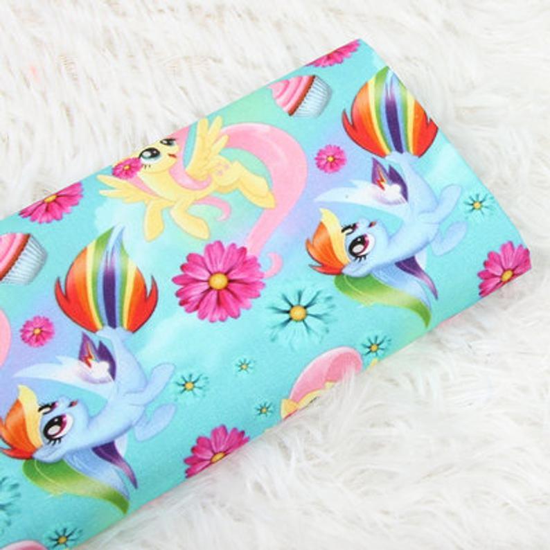 Little Pony! 1 Yard Quality Medium Thickness Plain Cotton Fabric, Fabric by Yard, Yardage Cotton Fabrics Unicorns Girls Little Girls - fabrics-top