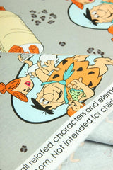 The Flintstones gray! 1 Meter Plain cotton fabric, Nordic wind printing fabric, clothing fabric, pure cotton, cartoon animation - fabrics-top