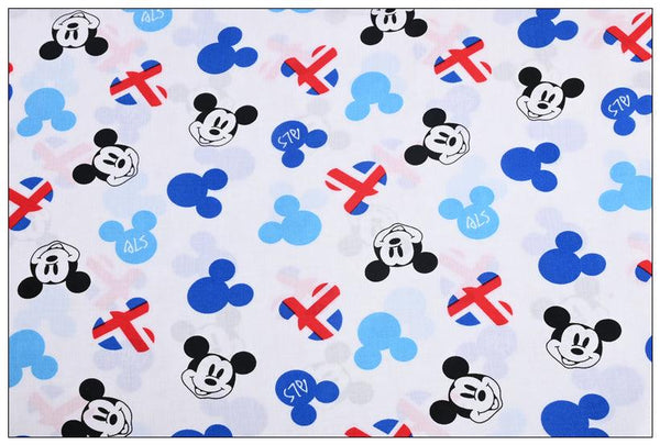 Mickey and Union Jack ALS! 1 Meter Light Weight  Polyester Rayon Fabric, Fabric by Yard, Yardage Fabrics for Style Garments, Bags
