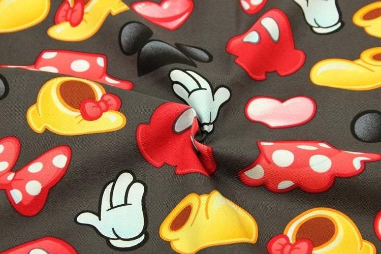 Mickey Stuff! 1 Meter Medium Cotton Fabric, Fabric by Yard, Yardage Cotton Fabrics for  Style Garments, Bags - fabrics-top