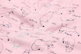 Cat Poses! 1 Meter Sanded Twill Cotton Fabric, Fabric by Yard, Yardage Cotton Fabrics for Style Garments, Bags - fabrics-top