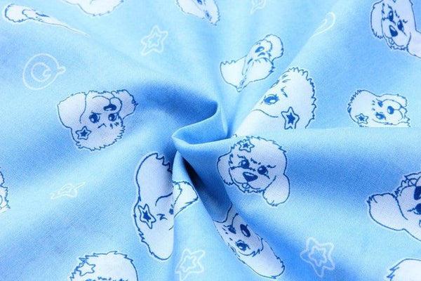 Cocker Spaniel Blue! 1 Meter Light Weight Plain Cotton Fabric, Fabric by Yard, Yardage Cotton Fabrics for  Style Garments, Bags - fabrics-top