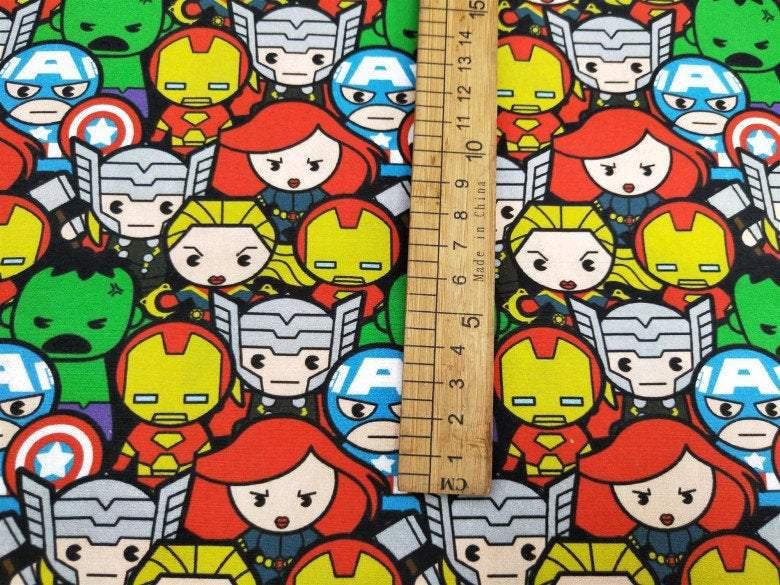 Marvel Super Heroes the Avengers Junior! 1 Meter Top Quality Medium Thickness Plain Cotton Fabric, Fabric by Yard, Yardage Cotton Fabrics - fabrics-top