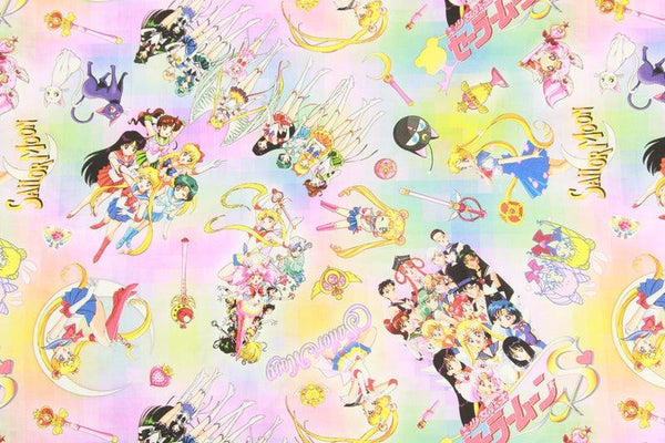 Sailor Moon pink! 1 Meter Medium Printed Cotton Fabric, Fabric by Yard, Yardage Cotton Bag Fabrics Alice Poker