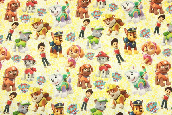 Paw Patrol 3D!  1 Meter Medium Thickness Cotton Fabric, Fabric by Yard, Yardage Cotton Fabrics for Style Clothes,