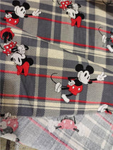 Mickey and Minnie gray Plaid! 1 Meter Medium Thickness Cotton Fabric, Fabric by Yard, Yardage Cotton Fabrics for  Style Garments, Bags - fabrics-top