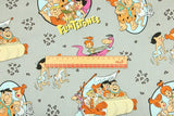 The Flintstones gray! 1 Meter Plain cotton fabric, Nordic wind printing fabric, clothing fabric, pure cotton, cartoon animation - fabrics-top