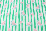 Water Melon and Pine Apples Fruit Stripes! 1 Meter Medium Thickness Plain Cotton Fabric, Fabric by Yard, Yardage Cotton Fabrics - fabrics-top