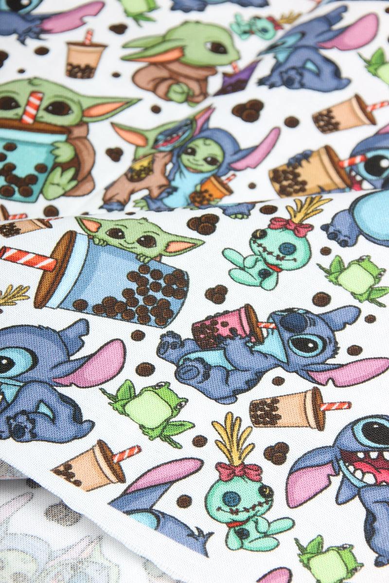 Stitch and Yoda! 1 Yard Printed Cotton Fabric, Fabric by Yard, Yardage Fabrics, Children  Kids 2103 - fabrics-top