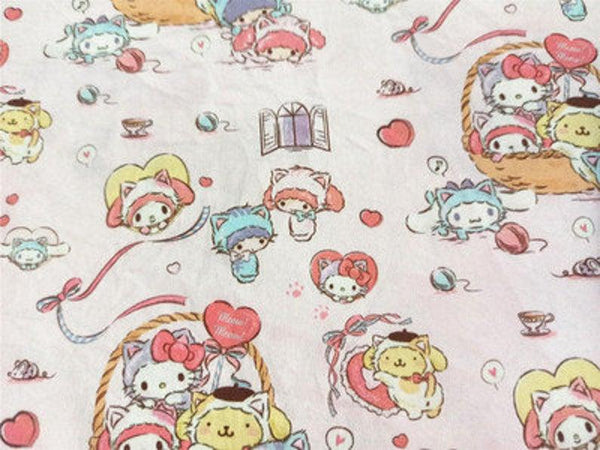 Low-resolution Hello Kitty Collection 2 Colors! 1 Meter Printed Plain Cotton Fabric, Fabric by Yard, Yardage  Bag Fabrics, Children Kids - fabrics-top