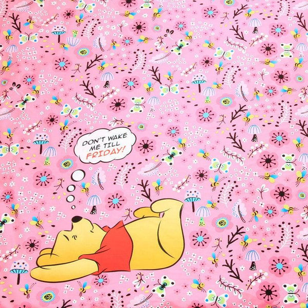 Don't Wake Me till Friday Winnie the Pooh ! Medium Thickness Cotton Fabric by Yard, Yardage Cotton Fabrics for Garments, Bags - fabrics-top