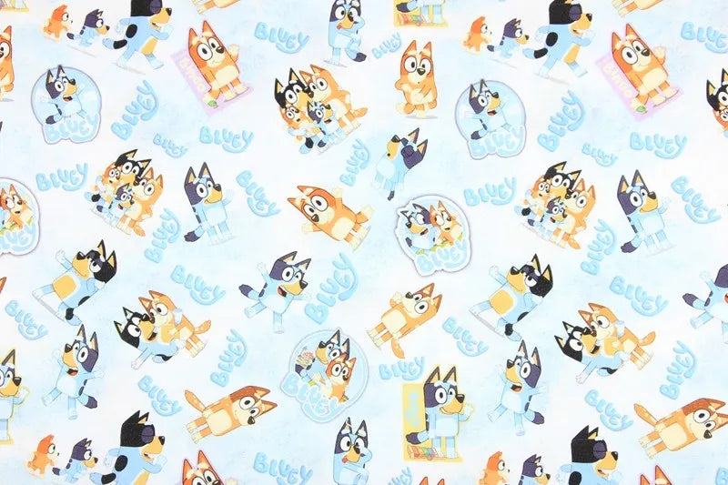 Bluey and Bingo the puppies 3 Colors! 1 Yard Quality Medium Thickness Plain Cotton Fabric, Fabric by Yard,  Cotton Australian Animated - fabrics-top