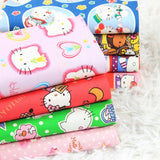 Hello Kitty Quality Prints Collection! 1 Meter Printed Cotton Fabric, Fabric by Yard, Yardage Bag Fabrics, Children Fabrics, Kids, Japanese - fabrics-top