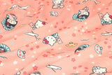 Hello Kitty in Japanese Kimono 2 Colors! 1 Meter Printed Polyester Fabric, Fabric by Yard, Yardage Fabrics, Children Fabrics, Kids, Japanese - fabrics-top