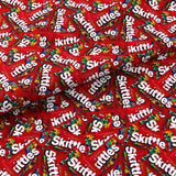 Skittles red! 1 Meter Printed Cotton Fabric, Fabric by Yard, Yardage Fabrics, Children  Kids - fabrics-top