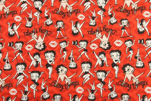 Betty Boop Red 2 Prints! Betty Boop, 1 Meter Medium Thickness Cotton Fabric, Fabric by Yard, Yardage Cotton Fabrics for Style Clothes  Bags - fabrics-top