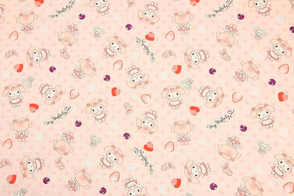 My Melody pink! 1 Meter Printed Cotton Fabric, Fabric by Yard, Yardage Cotton Bag Fabrics, Children Fabrics, Kids, Japanese