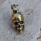 An Exquisite Brass Skull Accessory, Silver Skull Pendant, Great for Leather Handworks or other Crafts, Silver Skulls - fabrics-top