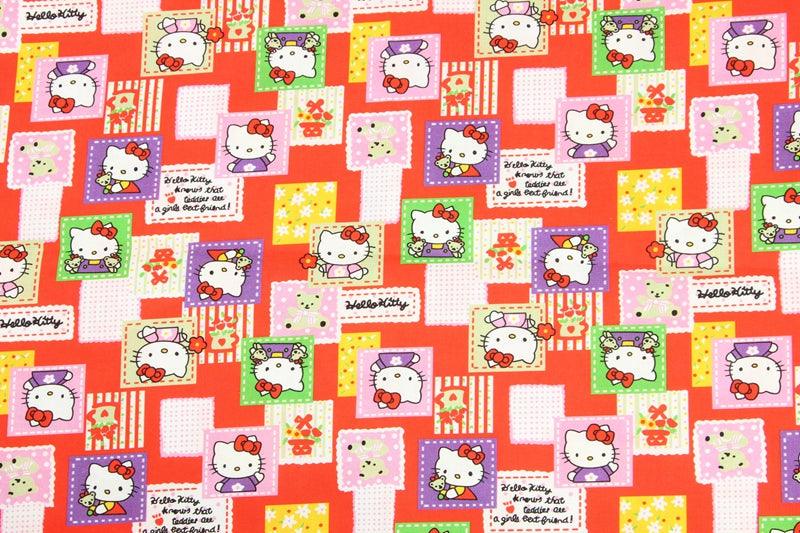 Hello Kitty Quality Prints Collection! 1 Meter Printed Cotton Fabric, Fabric by Yard, Yardage Bag Fabrics, Children Fabrics, Kids, Japanese - fabrics-top