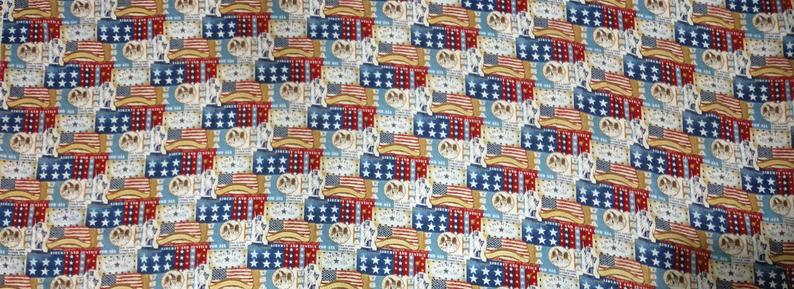 Liberty and Justic for All USA flag Blue! 1 Meter Plain Cotton Fabric, Fabric by Yard, Yardage Cotton Fabrics Style Garments, Bags Patriat - fabrics-top