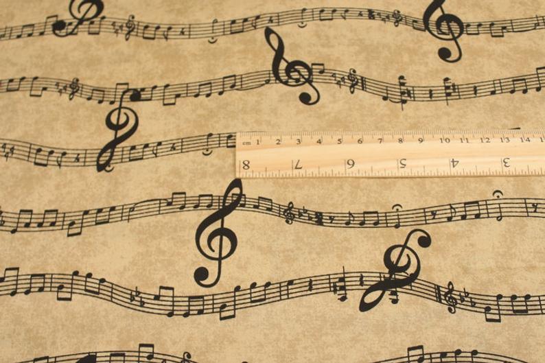 Musical Notes! 1 Meter Medium Thickness Plain Cotton Fabric, Fabric by Yard, Yardage Cotton Fabrics for  Style Garments, Bags - fabrics-top