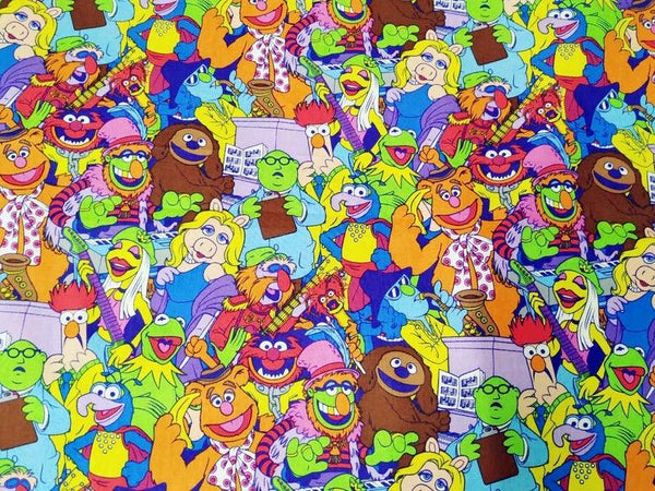 Sesame Street Friends! 1 Meter Medium Thickness Blends Fabric, Fabric by Yard, Yardage Fabrics for  Style Garments, Bags - fabrics-top