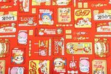 Mieby 4 Colors! 1 Meter Medium Printed Cotton Fabric, Fabric by Yard, Yardage Cotton Bag Fabrics retro Japnese Anime