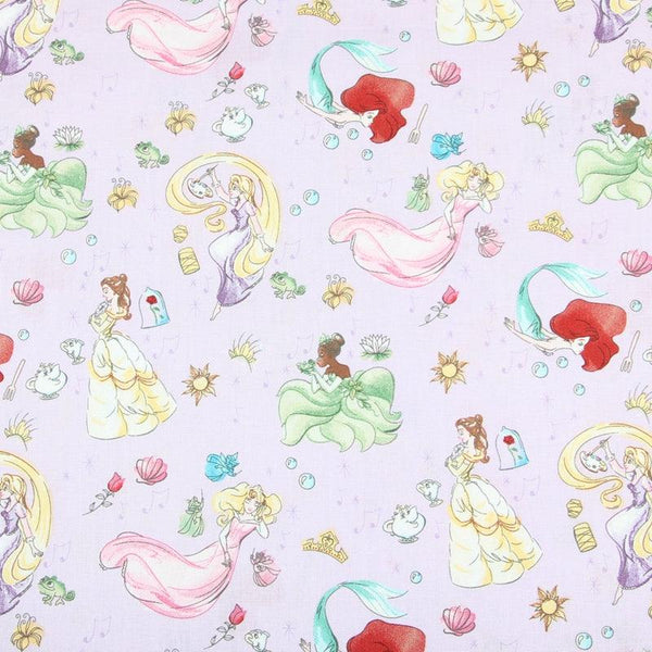 The Princesses pink! 1 Meter Plain cotton fabric, Medium printed fabric, clothing fabric, pure cotton, cartoon animation 2103