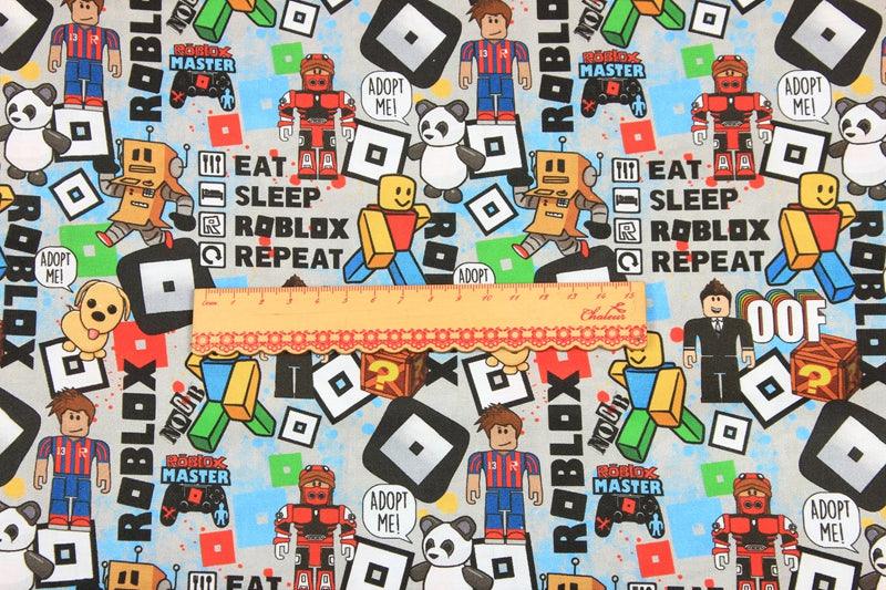 Roblox game Series 1 ! 1 Meter Medium Printed Cotton Fabric, Fabric by Yard, Yardage Cotton Fabrics online Game OVER - fabrics-top