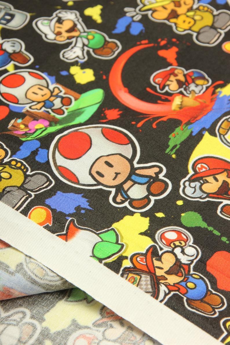 Super Mario and Friends 2 Colors! 1 Meter Top Quality Medium Thickness Plain Cotton Fabric, Fabric by Yard, Yardage Cotton 202010 - fabrics-top