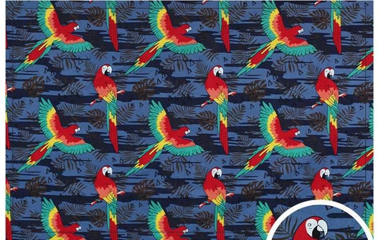 Parrots 2 colors! 1 Meter Fine Cotton Fabric, Fabric by Yard, Yardage Cotton Fabrics for Style Dress Clothes Skirt - fabrics-top