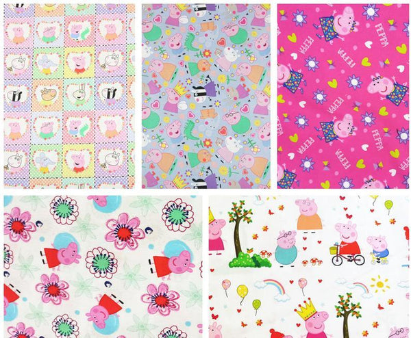 the Pig and Friends 5 Prints! 1 Yard Medium Thickness Plain Cotton Fabric, Fabric by Yard, Yardage Cotton Fabrics for  Style Garments, Bags