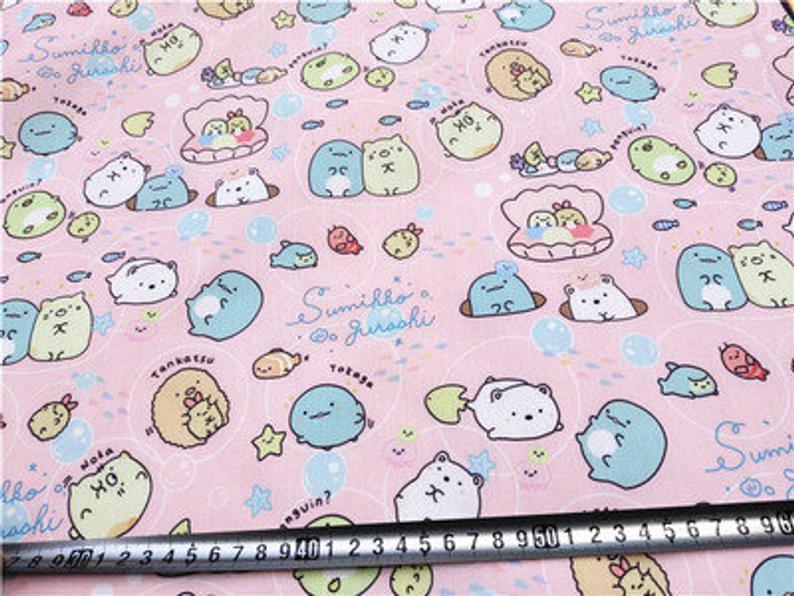 Cinnamoroll and sumikko gurashi! 1 Meter Light Weight Polyester Fabric, Fabric by Yard, Yardage Cotton Fabrics for  Style Garments, Mask - fabrics-top