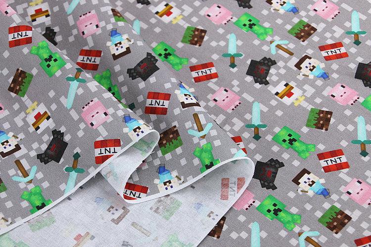 Roblox game Series 1 ! 1 Meter Medium Printed Cotton Fabric, Fabric by Yard, Yardage Cotton Fabrics online Game OVER - fabrics-top