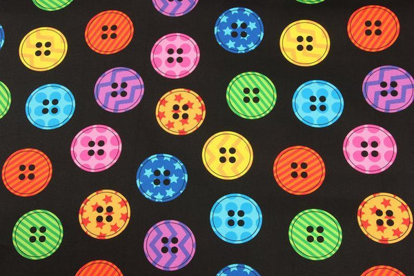 Colorful buttons l! 1 Meter Stiff Cotton Fabric, Fabric by Yard, Yardage Cotton Canvas Fabrics for Bags English Style