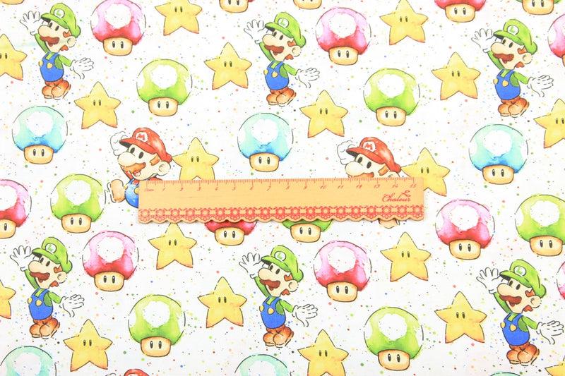 Super Mario and Friends 2 Colors! 1 Meter Top Quality Medium Thickness Plain Cotton Fabric, Fabric by Yard, Yardage Cotton Fabrics - fabrics-top