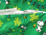 Lucky Snoopy with Shamrock Happy St Patrick's Day! 1 Meter Cotton Fabric, Fabric by Yard, Yardage Cotton Fabrics for  Style Garments, Bags - fabrics-top