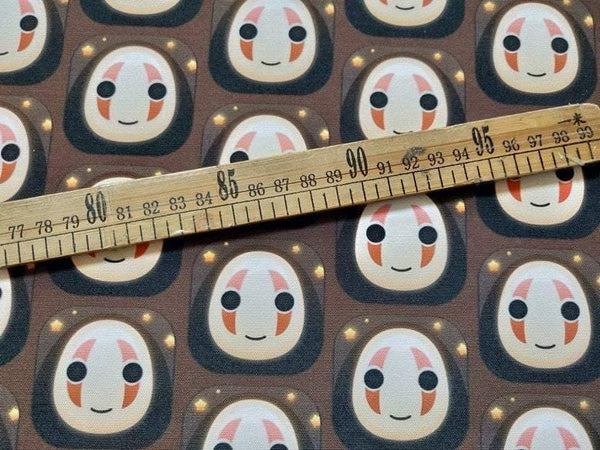 No Face man カオナシ Stretch Fabrics Series! 1 Meter Printed Stretch Poly Fabric, Fabric by Yard, Yardage Fabrics, Children Fabrics,Japanese
