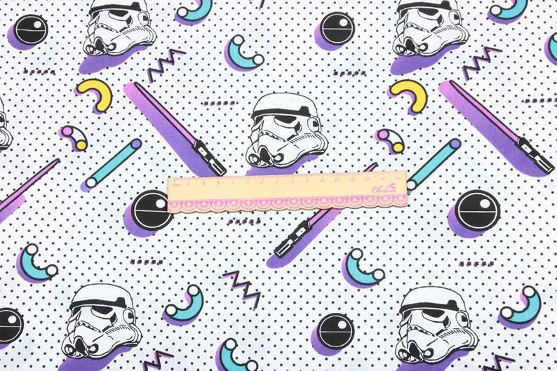 Imperial Stormtrooper dots white! 1 Meter Medium Thickness Plain Cotton Fabric, Fabric by Yard, Yardage Cotton Fabrics for Style Star Wars - fabrics-top