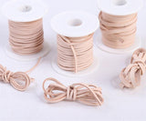 2 meters Flat Genuine Leather Cord, Leather Rope, Leather Lacing, Natural Veg-tanned Color Width 2mm 3mm 5mm - fabrics-top