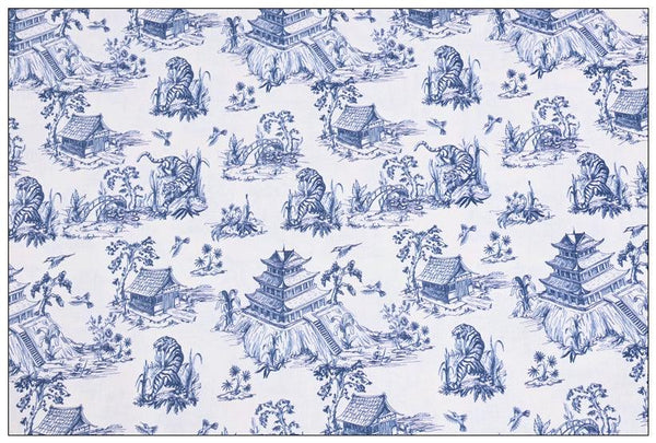 Japanese scenery Pastoral Print blue ! 1 Meter Cotton Fabric, Fabric by Yard, Yardage Cotton Fabrics for Bags French Style